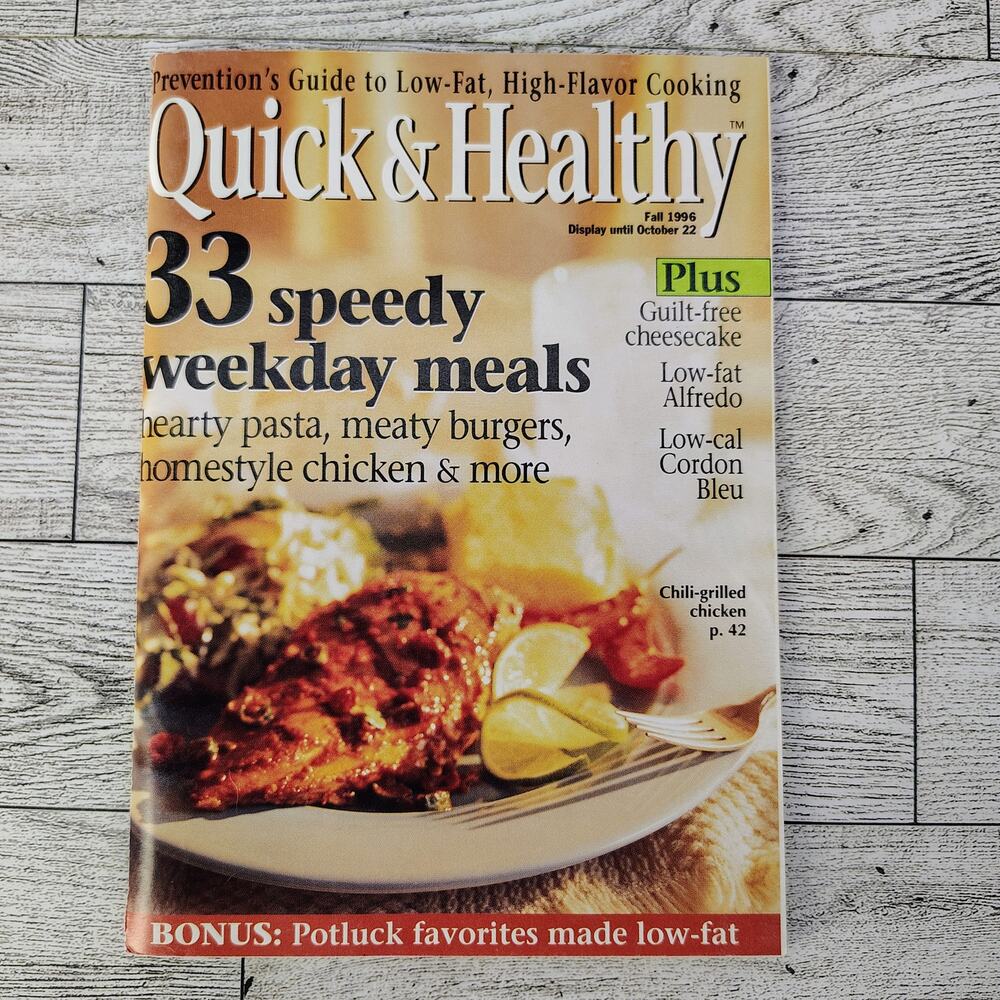 Quick & Healthy 33 Speedy Weekday Meals‎ Cookbook booklet 1996 October VERY GOOD